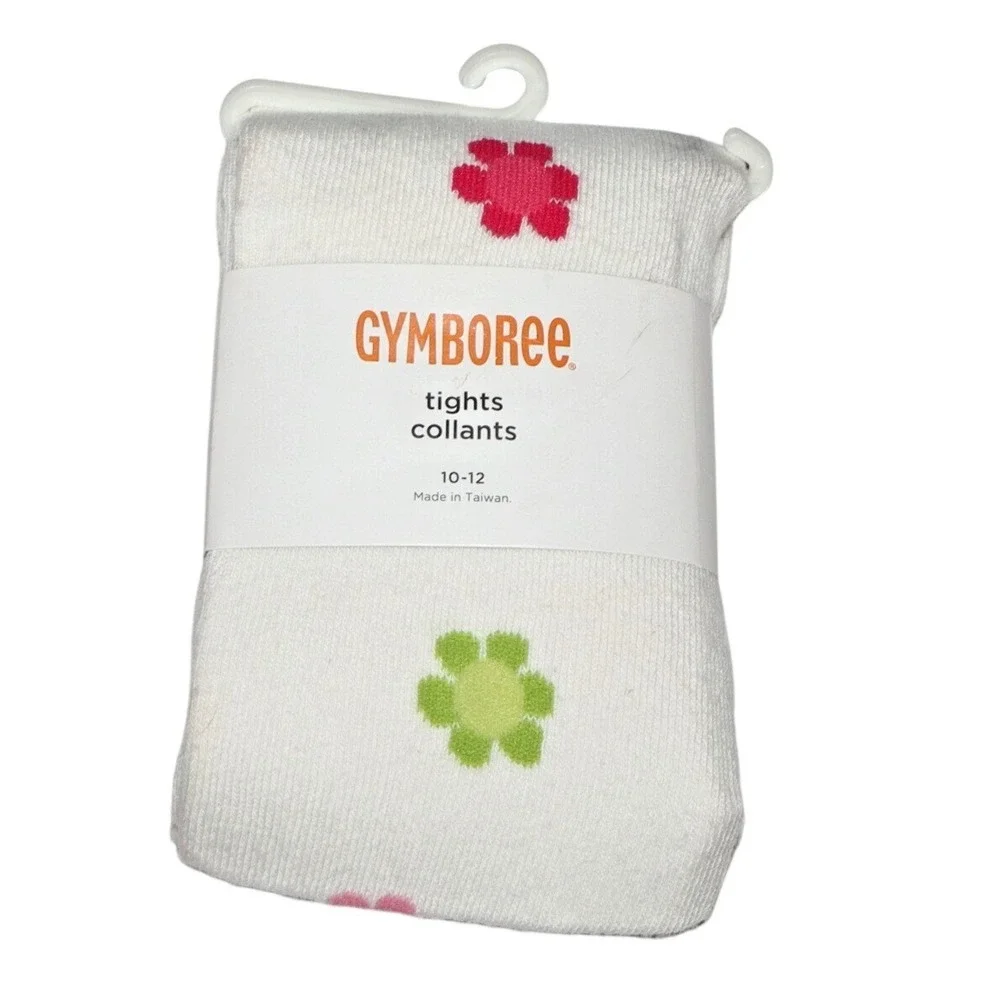 Gymboree Girls 2011 Floral Pink Green Blue Flowers Tights 10 12 New